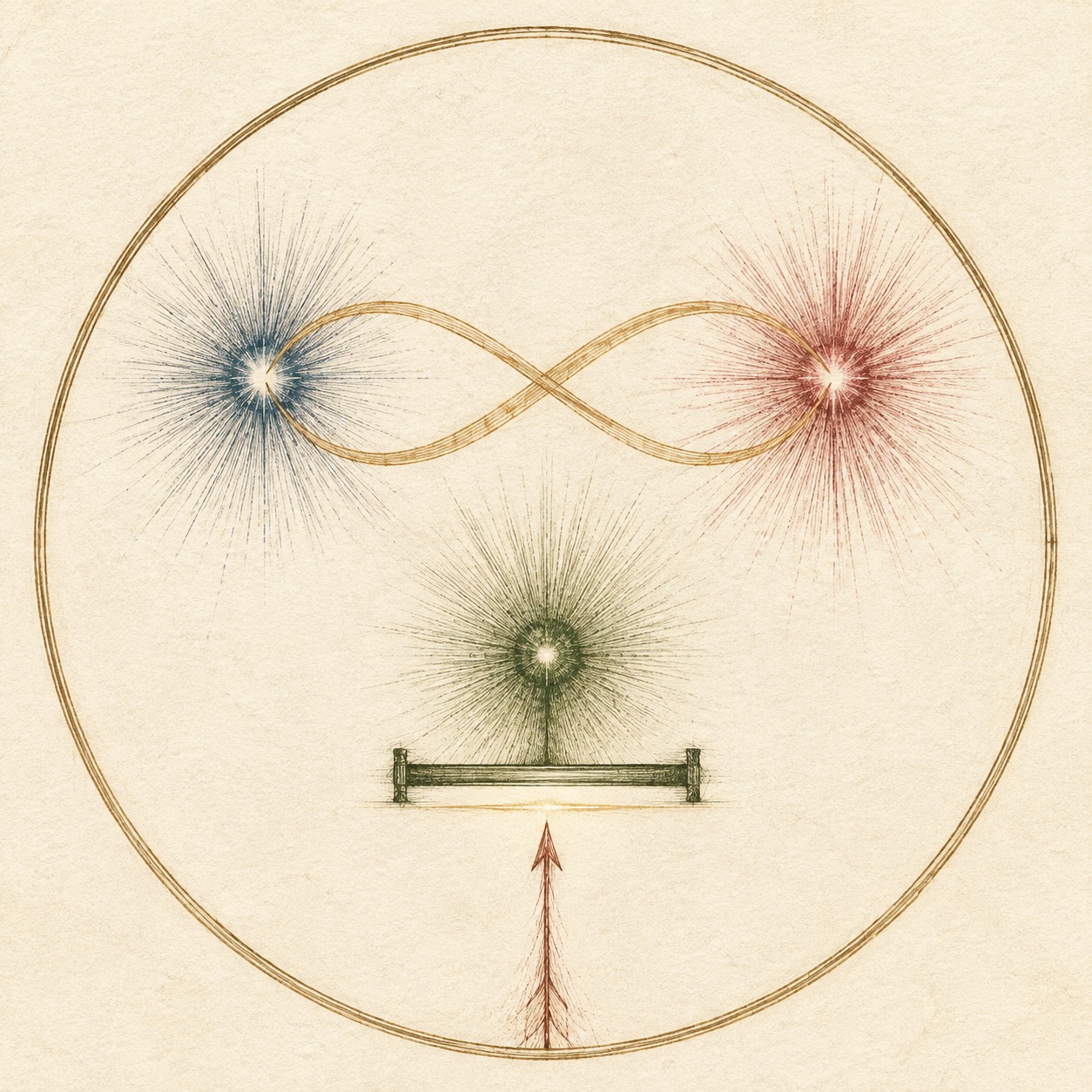 Representação da pausa intencional na articulação didática da Virtologia. Não é uma medida de tempo nem uma assinatura neural experimentalmente validada de uma virtude.